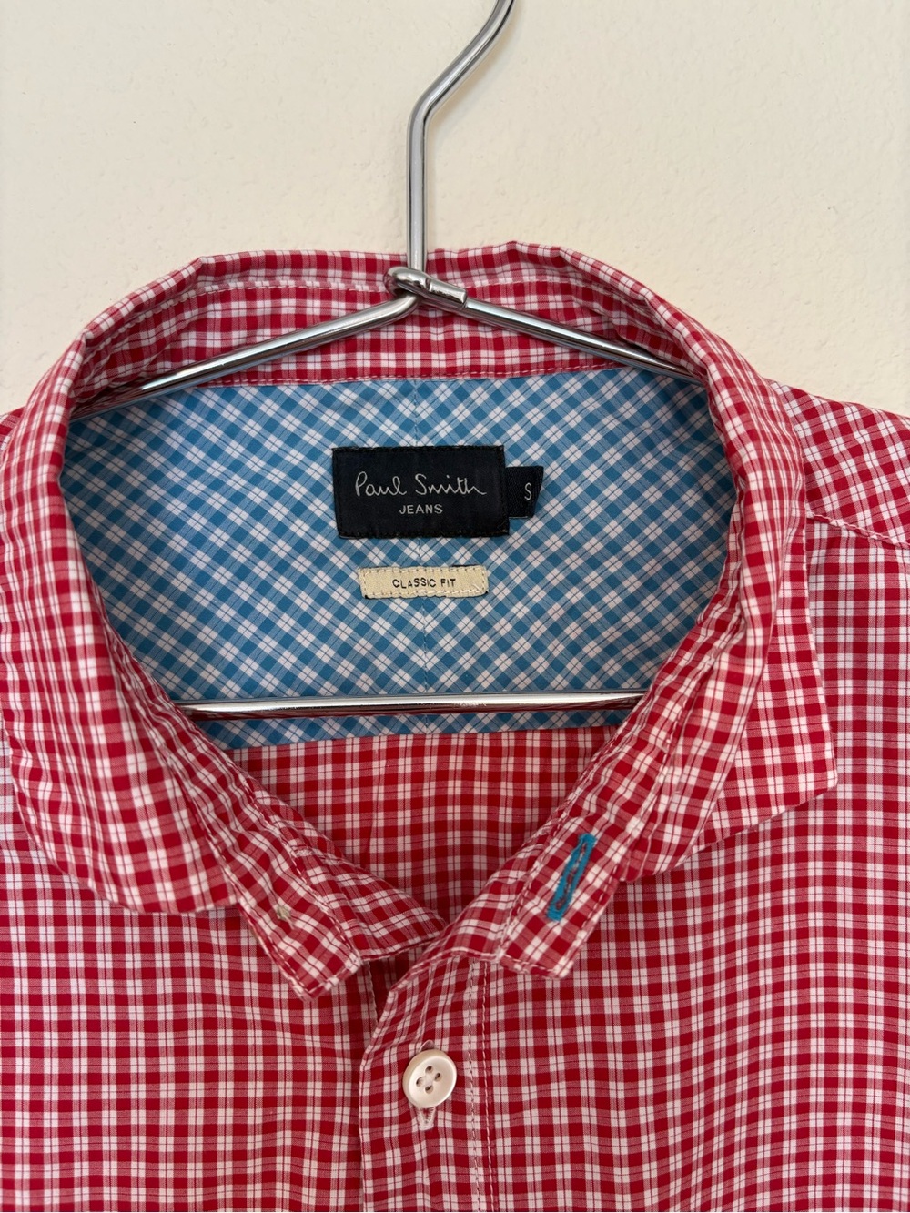 Paul Smith Red and White Check Button-Down Shirt